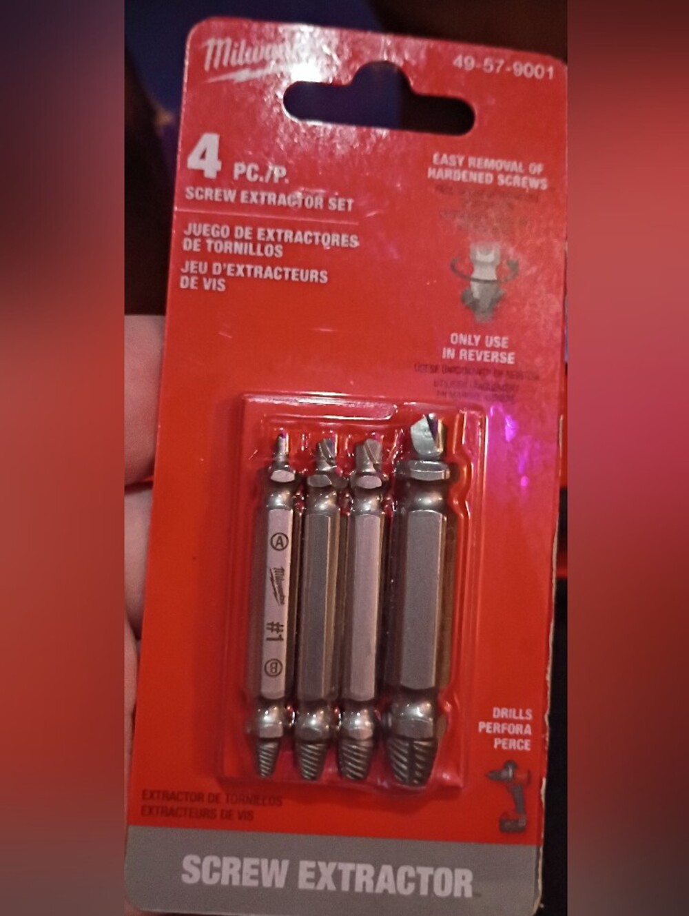 Milwaukee Silver Screw Extractor Set - 4 Pieces NIB